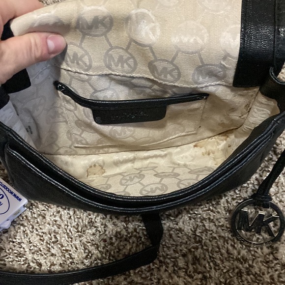 Michael Kors black leather crossbody handbag purse - Picture 7 of 8
